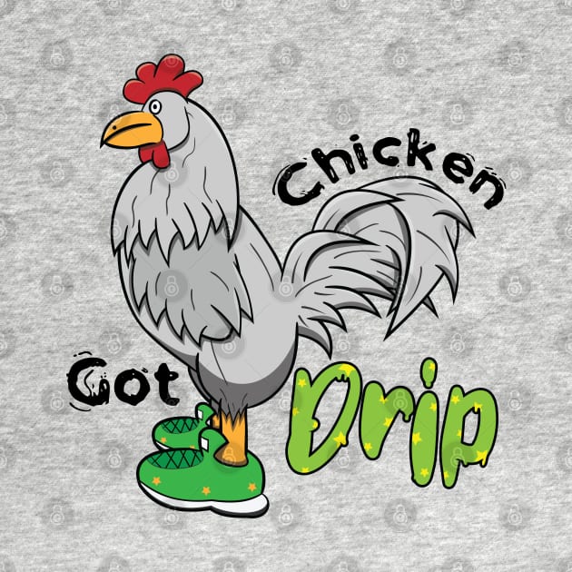 Chicken With Shoes White Green DRIP by Dad n Son Designs